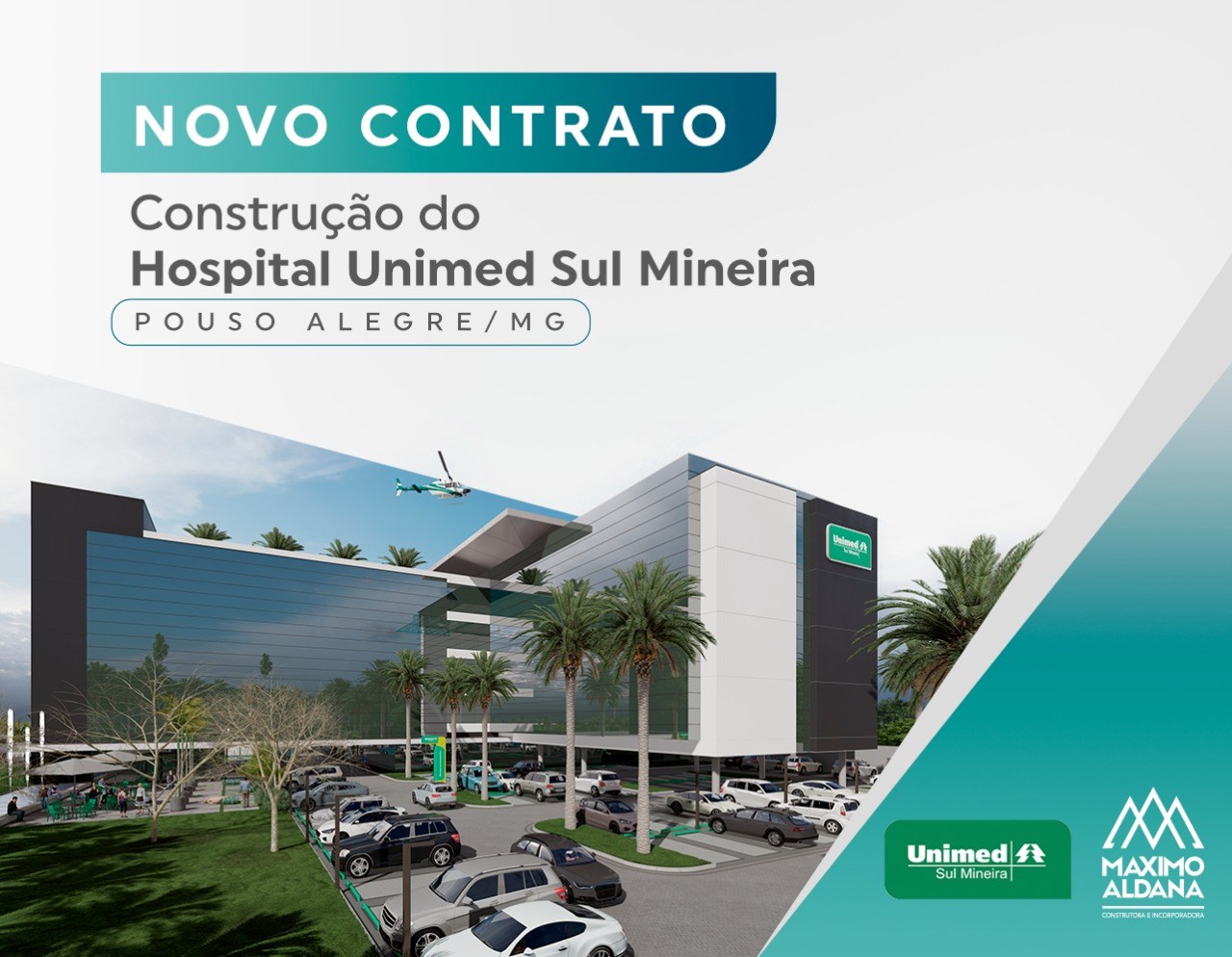 Maximo Aldana construirá o novo Hospital da Unimed Sul Mineira em Pouso Alegre – MG